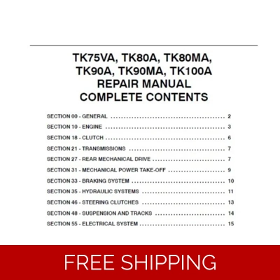 NEW HOLLAND TK75VA, TK80A, TK80MA,TK90A, TK90MA, TK100A TRACTORS SERVICE REPAIR MANUAL